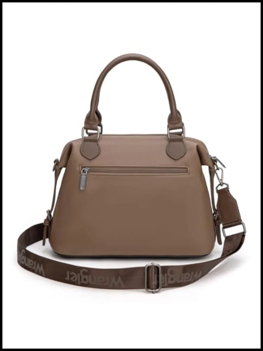 Two-Tone Faux Leather Wrangler Satchel Purse Doctor Bag Top Handle Shoulder Bag